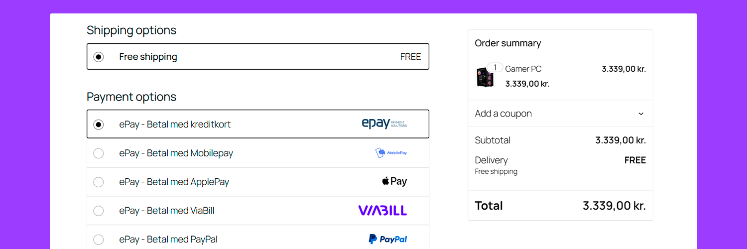 WooCommerce header